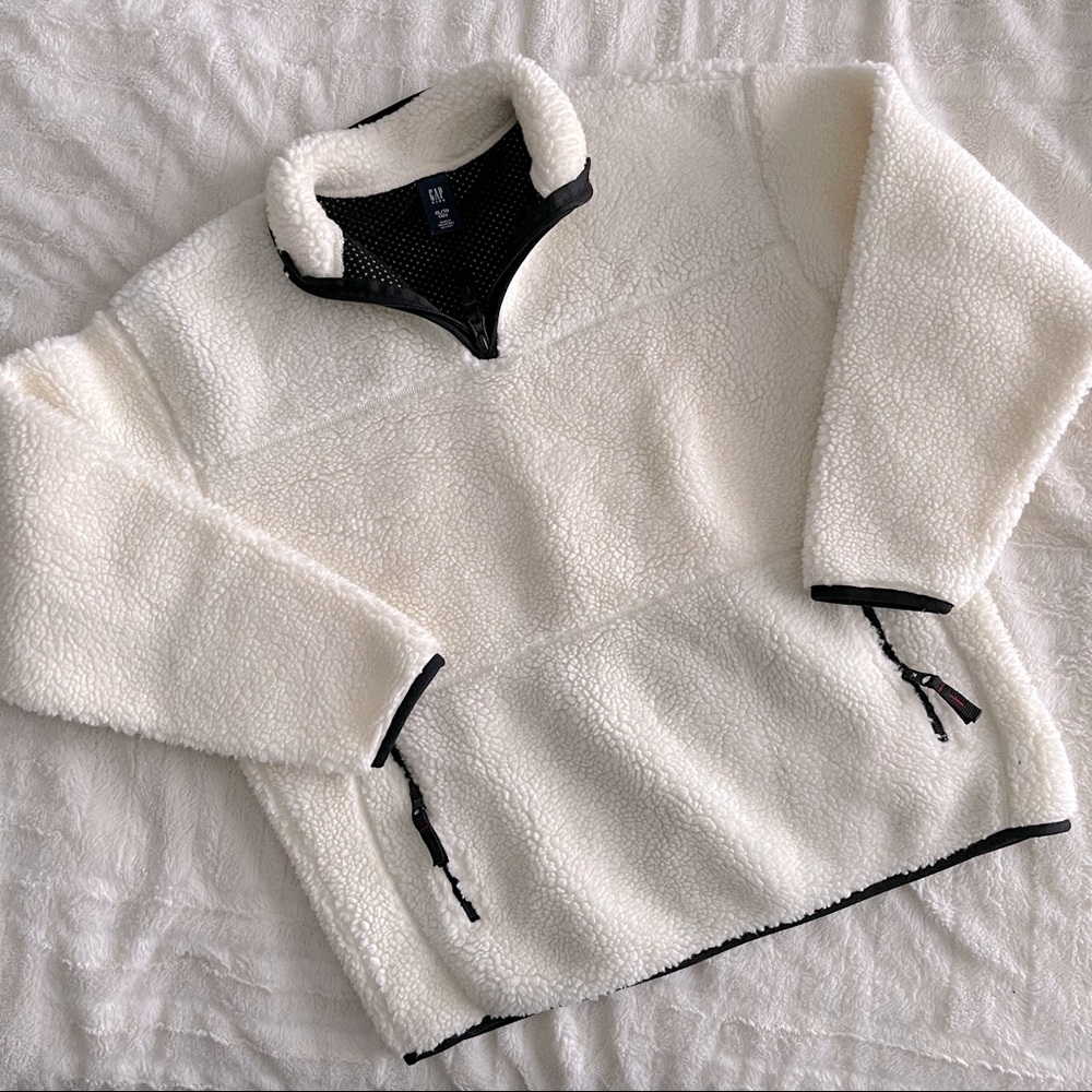 GAP KIDS // Sherpa vintage fleece half-zip sweater